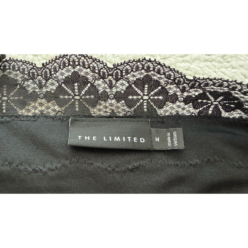 Vintage The Limited Y2K Lace Trim Sweetheart Black Slip Cami Whimsigoth Size M - Picture 7 of 10